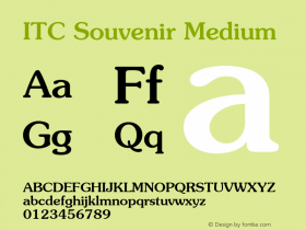 ITC Souvenir Medium Version 001.001 Font Sample