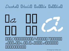 Dashed Italic Sample Regular Altsys Fontographer 4.0.4 6/30/95图片样张