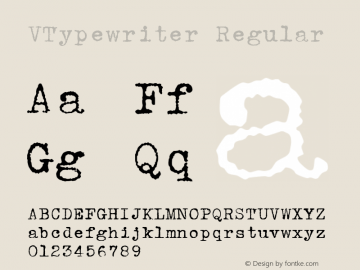 VTypewriter Regular Version 001.000图片样张