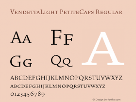 VendettaLight PetiteCaps Regular 001.000 Font Sample