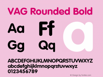VAG Rounded Bold Version 001.000 Font Sample