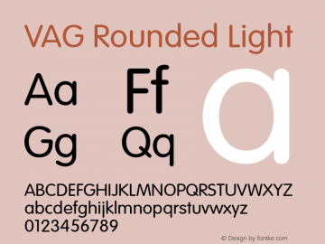 VAG Rounded Light Version 1.001 2014 Font Sample