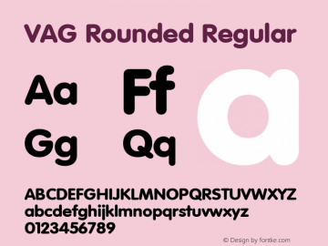 VAG Rounded Regular 001.001 Font Sample