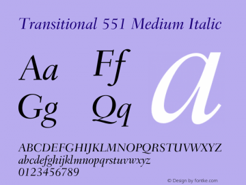 Transitional 551 Medium Italic 003.001图片样张