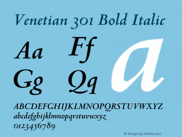 Venetian 301 Bold Italic 003.001图片样张