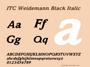 ITC Weidemann Black Italic 2.0-1.0图片样张