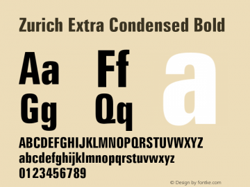 Zurich Extra Condensed Bold 2.0-1.0图片样张