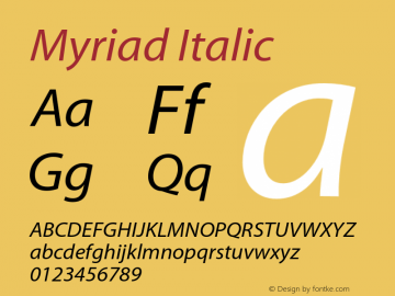 Myriad Italic 001.000图片样张