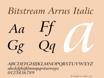 Bitstream Arrus Italic 003.001图片样张