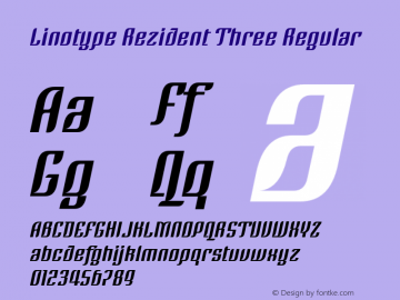 Linotype Rezident Three Regular 001.000 Font Sample