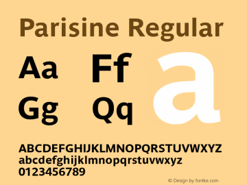 Parisine Regular Version 1.00 Font Sample