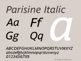 Parisine Italic Version 1.00 Font Sample