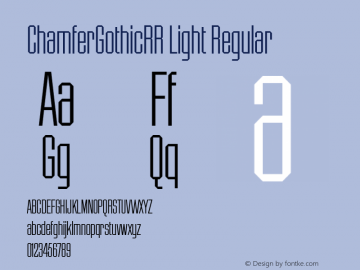 ChamferGothicRR Light Regular 001.004 Font Sample