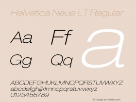 Helvetica Neue LT Regular 006.000 Font Sample