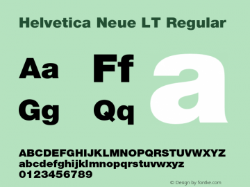 Helvetica Neue LT Regular 006.000 Font Sample