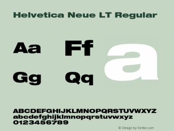 Helvetica Neue LT Regular 006.000 Font Sample