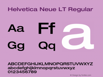 Helvetica Neue LT Regular 006.000 Font Sample