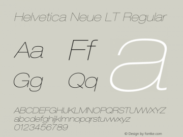 Helvetica Neue LT Regular 006.000图片样张