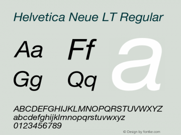 Helvetica Neue LT Regular 006.000 Font Sample