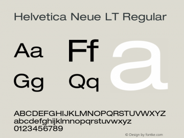 Helvetica Neue LT Regular 006.000 Font Sample