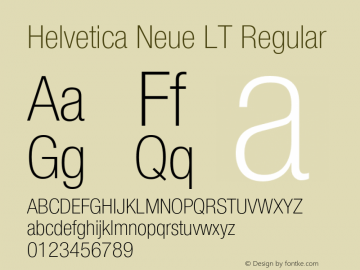 Helvetica Neue LT Regular 006.000 Font Sample