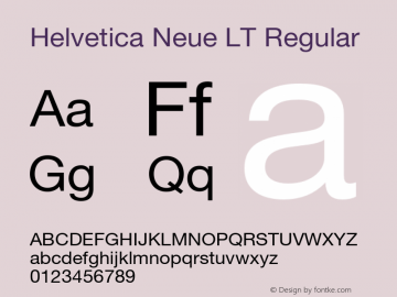 Helvetica Neue LT Regular 006.000 Font Sample