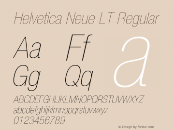 Helvetica Neue LT Regular 006.000 Font Sample