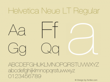 Helvetica Neue LT Regular 006.000 Font Sample