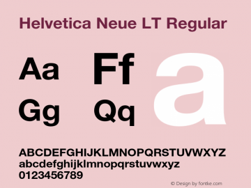 Helvetica Neue LT Regular 006.000 Font Sample