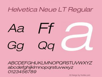 Helvetica Neue LT Regular 006.000 Font Sample