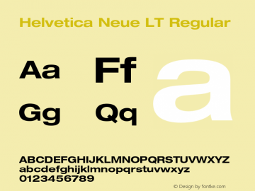 Helvetica Neue LT Regular 006.000 Font Sample