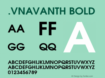 .VnAvantH Bold MS core font :V1.00 Font Sample