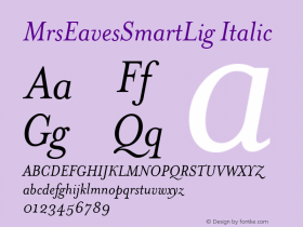 MrsEavesSmartLig Italic Version 1.00图片样张