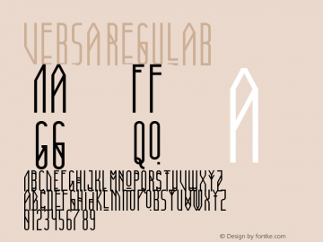 Versa Regular Version 1.0 Font Sample