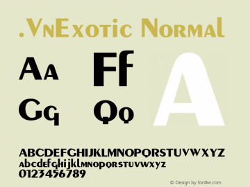 .VnExotic Normal 1.0 Tue Jun 29 03:52:23 1993 Font Sample