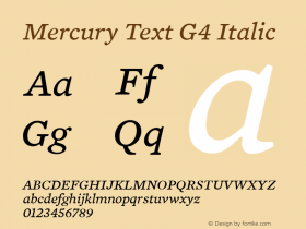 Mercury Text G4 Italic 001.000图片样张