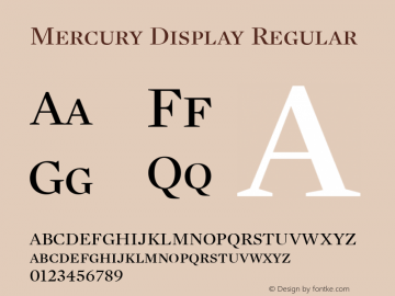 Mercury Display Regular 001.000 Font Sample