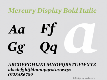Mercury Display Bold Italic 001.000图片样张