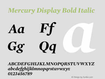 Mercury Display Bold Italic 001.000 Font Sample