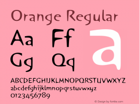 Orange Regular Version 1.0 Font Sample