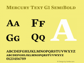 Mercury Text G1 SemiBold 001.000 Font Sample