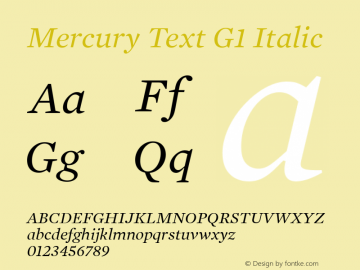 Mercury Text G1 Italic 001.000图片样张