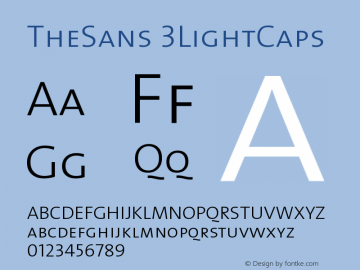 TheSans 3LightCaps Version 1.0 Font Sample