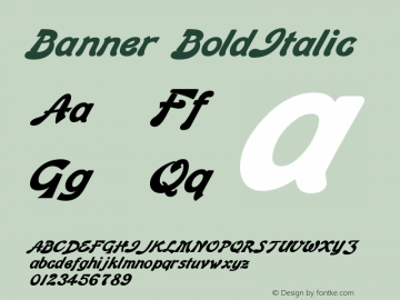 Banner BoldItalic Altsys Fontographer 4.1 12/26/94图片样张