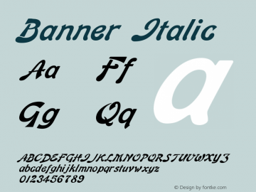 Banner Italic Altsys Fontographer 4.1 12/26/94图片样张