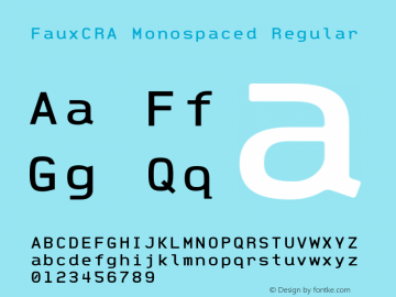 FauxCRA Monospaced Regular 001.000图片样张