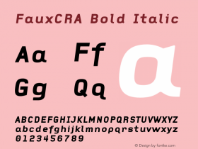 FauxCRA Bold Italic 001.000 Font Sample