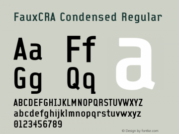 FauxCRA Condensed Regular 001.000 Font Sample
