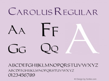 Carolus Regular Altsys Fontographer 3.5  3/16/92 Font Sample