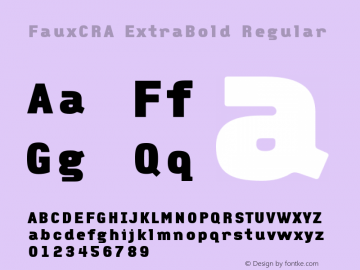 FauxCRA ExtraBold Regular 001.000 Font Sample